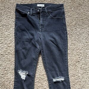 Madewell Black Distressed Skinny Jeans